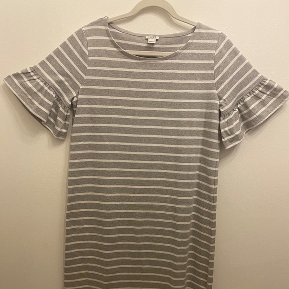 J Crew Dress, Size S, Gray and White. Cotton - Picture 1 of 4